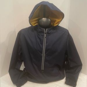 Adult Starter Rain Pullover Jacket with hood. 100% Polyester